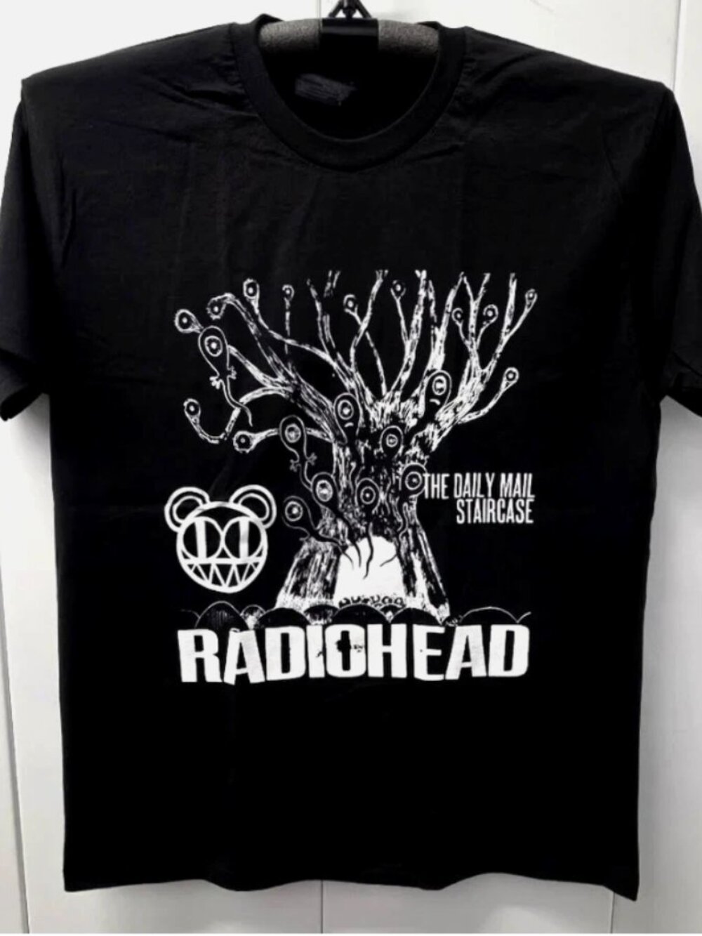 Rare RADIOHEAD Adult screenprint cotton band music Men's black color Tee New xxl